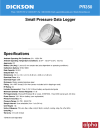 Thumbnail of document Data Sheet - PR150/350 Small Pressure Data Logger
